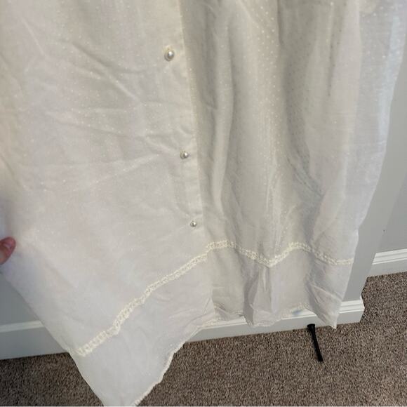 Vintage Mr. Jac Jr. White Polka Dot Lace Button Front Maxi Dress XS - Picture 11 of 16